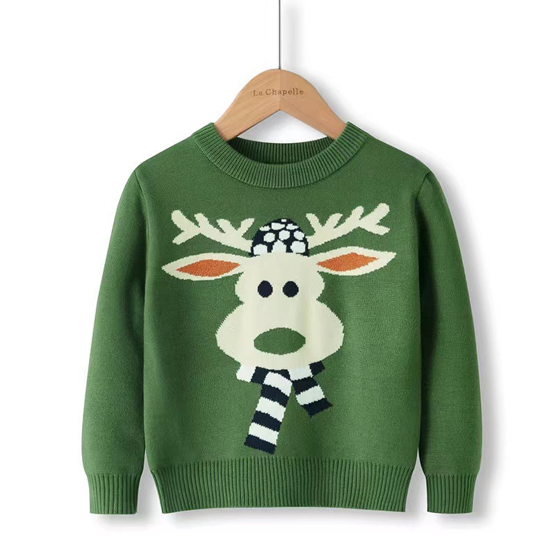 Wholesale Christmas Elk Autumn/Winter Knitted Baby Clothes